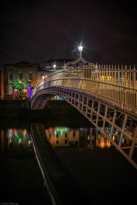 Happeny Bridge over the river Liffey, Dublin, Ireland Over The River, Dublin Ireland, Sydney Harbour Bridge, The River, Dublin, Bridge, Travel, Photography, Quick Saves