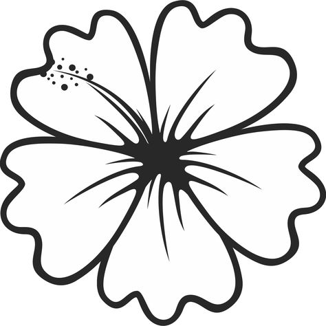 Hibiscus Flower Outline, Hibiscus Template, Rose Outline, Template Free Printable, Outline Template, Books School, Easy Flower Drawings, Printable Flower, Flower Drawings