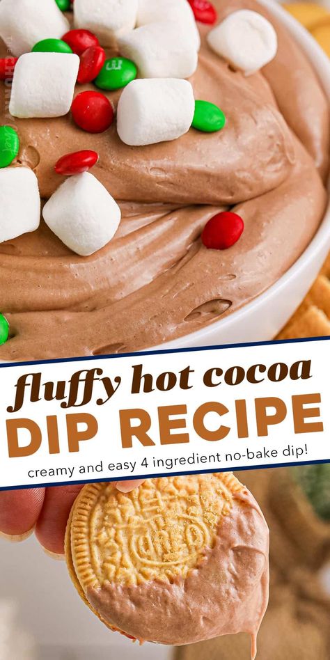 Hot Cocoa Dip, Hot Chocolate Dip, Cocoa Dip, Easy Hot Cocoa, Dessert Balls, Christmas Fare, Sweet Dip, Holiday Dips, Fake Ginger