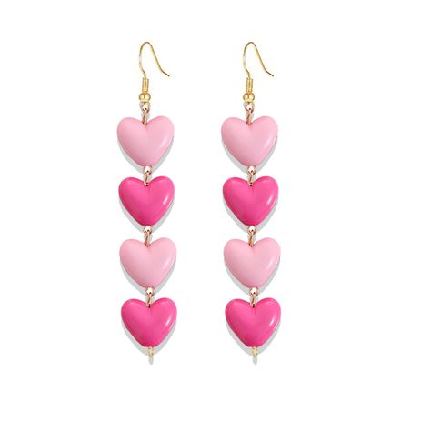 Pink heart earrings