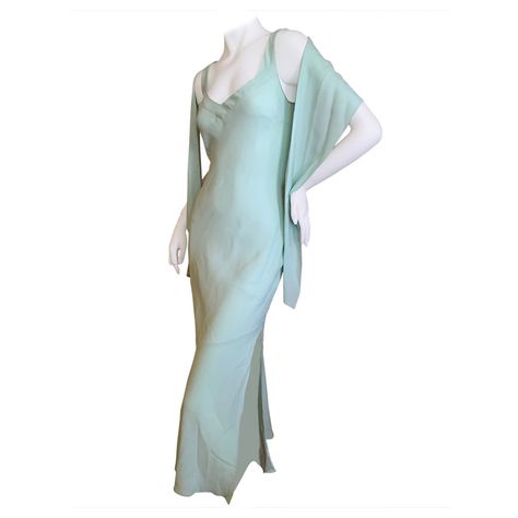 John Galliano '90's Bias Cut Sleeveless Dress with Shawl | From a collection of rare vintage day dresses at https://www.1stdibs.com/fashion/clothing/day-dresses/ Vintage John Galliano, 1stdibs Dress, 2000s Dress, Fashion Infographic, 1990s Dress, A Lot Of Clothes, Types Of Styles, Carpet Outfits, Fashion Png