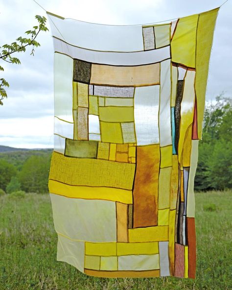 Patchwork Curtains, Fabric Installation, Contemporary Textiles, Open Studio, Creation Couture, Naturally Dyed, Fabric Art, Media Art, Modern Quilts