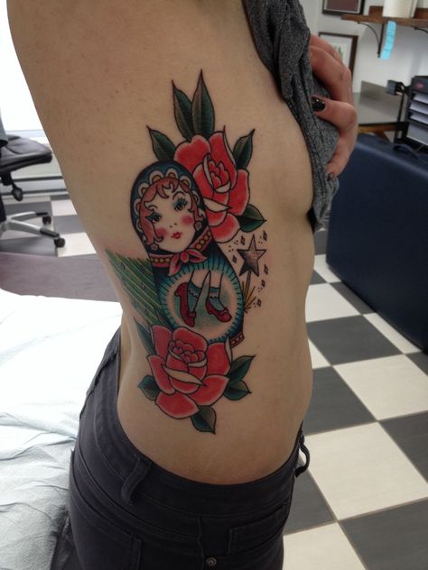 Finally got my first tattoo! #russiandolls #babushka #wizardofoz #dorothy  poppies, not roses,,, Wizard Of Oz Tattoo, Oz Tattoo, First Tattoo, Wizard Of Oz, Leaf Tattoos, Maple Leaf Tattoo, Wizard, Body Art, Poppies