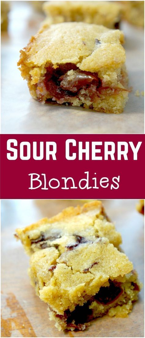 Tart Cherry Recipes, Sour Cherry Recipes, Cherry Recipes Dessert, Blondie Recipe, Chocolate Peanut Butter Desserts, Cake Brownie, Tart Cherries, Sour Cherries, Easy Dessert Recipe