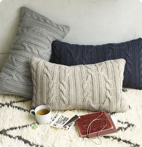 braided cable pillow cover