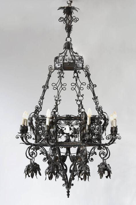 Excited to share the latest addition to my #etsy shop: Original Iron chandelier handmade by the famous Mazzucotelli School https://etsy.me/41UdLEt #entryway #artnouveau #metal #chandelier #ironwork #vintage #handmade #homedecor #lamp Room Ideas Goth, Gothic Chandelier, Whimsical Bedroom, Handmade Chandelier, Elegant Lighting Fixtures, Dining Room Cozy, Iron Chandelier, Lighting Chandelier, Wrought Iron Chandeliers