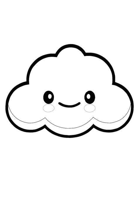 You can find here 2 free printable coloring pages of kawaii Cloud. Kawaii coloring pages collection in excellent quality for kids and adults. Anime Colouring, Cloud Printable, Pizza Coloring Page, Kawaii Fish, Kawaii Coloring Pages, Cloud Template, Kawaii Party, Kawaii Cloud, Free Printable Coloring Sheets