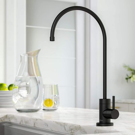 Kraus FF-100MB Purita 100% Lead-Free Kitchen Water Filter Faucet, 12 Inch, Matte Black - - Amazon.com Water Filter Faucet, Main Kitchen, Kitchen Water, Bar Faucet, Black Faucet, Kitchen Redesign, Reverse Osmosis Water, Reusable Water Bottles, Entertainment Area