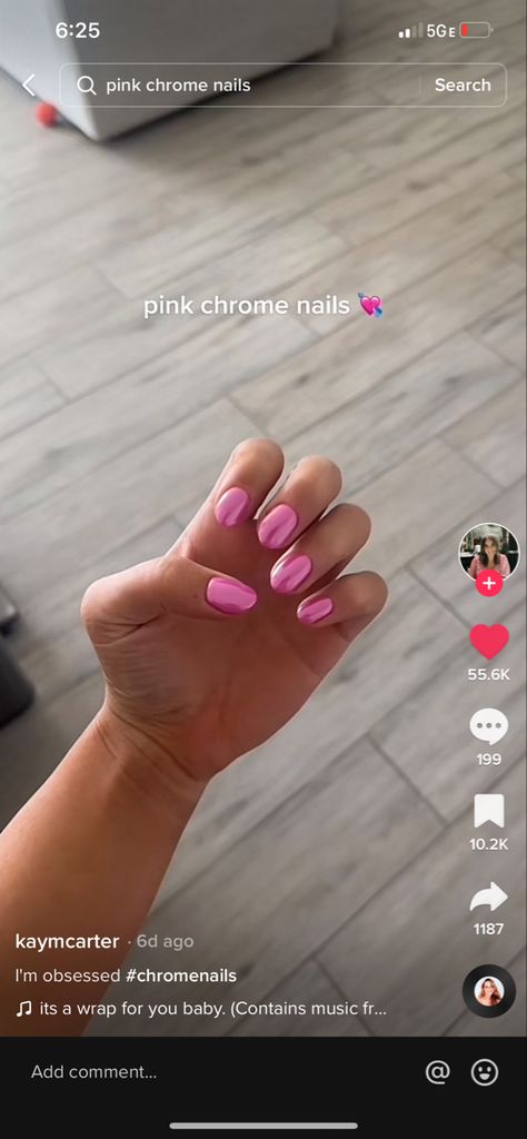 Preppy Chrome Nails, Pink Chrome Gel Nails Short, Short Pink Chrome Nails, Pink Crome Nail, Pink Chrome Gel Nails, Fun Summer Nails Short, Cute Short Pink Nails, Barbie Nails Short, Fun Pink Nails