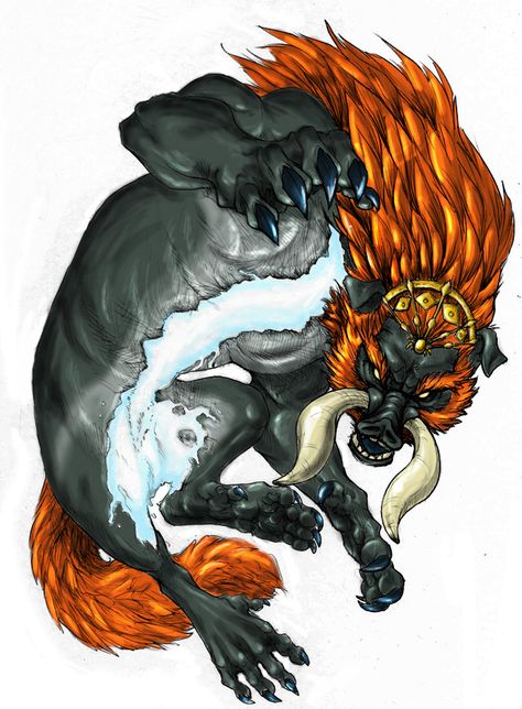 Dark Beast Ganon Colored by KitsuneFox59 Ganon Tattoo, Dark Beast Ganon, Beast Ganon, Dark Beast, Twilight Princess Hd, Zelda Funny, Hyrule Warriors, Ocarina Of Time, Twilight Princess