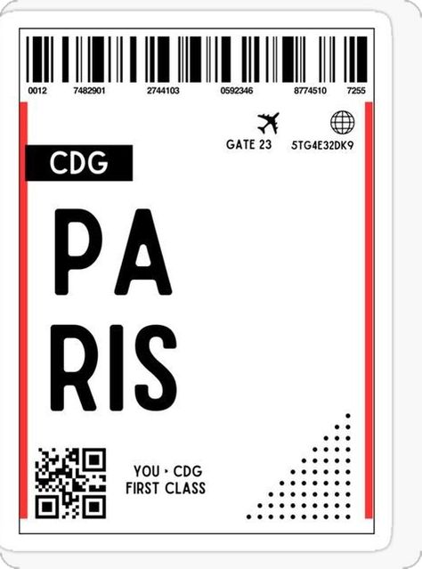 Boarding Pass Sticker, Fake Plane Ticket, Memories Book, Travel Flight, Flight Ticket, Summer Memories, 2024 Vision, Memory Books, Paris Travel