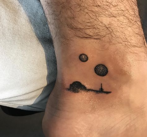 Binary Sunset Tattoo, Binary Sunset, Sunset Tattoo, Sunset Tattoos, Temp Tattoo, Star Wars Tattoo, Tattoo Flash Art, Dope Tattoos, Flash Art