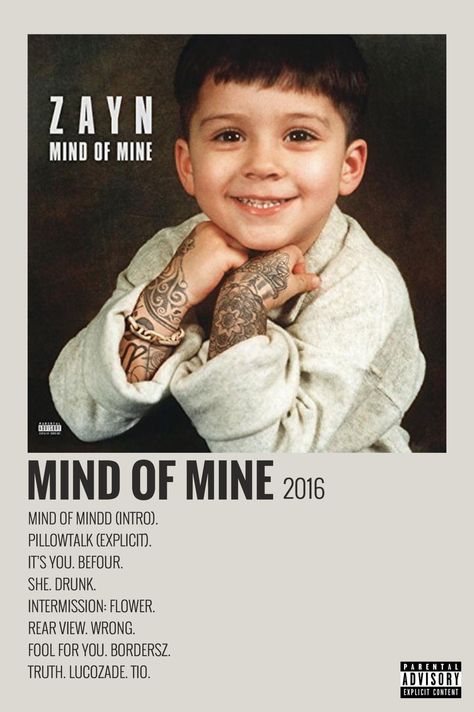 Zayn Album, Zayn Mind Of Mine, One Direction Fotos, One Direction Albums, Gambar One Direction, Song Posters, Minimalist Music, Music Poster Ideas, Vintage Music Posters