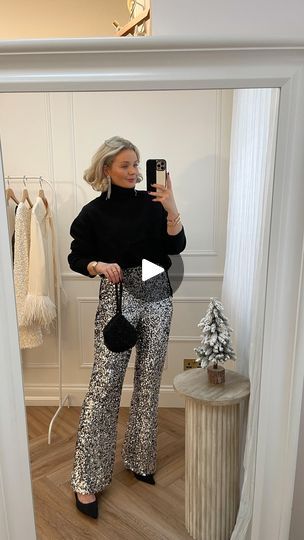 59K views · 5.1K reactions | Happy New Year’s Eve! ✨🎄 love this sparkly outfit! Outfit details 👇🏻 Jumper and bag: @veryuk Trousers: @marksandspencerstyle Earrings and shoes: @asos | LAURA BYRNES | Aretha Franklin · You Send Me | Reels Laura Byrnes, Sparkly Outfits, Aretha Franklin, New Year’s Eve, Outfit Details, Happy New, Happy New Year, Love This, Jumper