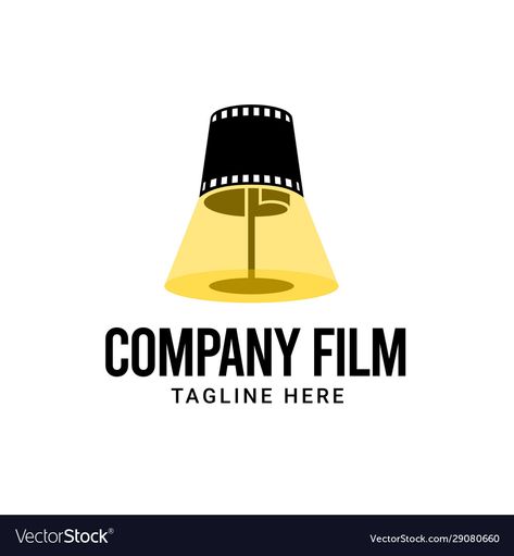 Lamp Vector, Film Logo, Film Maker, Logo Idea, Movie Studio, Club Logo, Graphic Template, Graphic Design Lessons, Film Strip