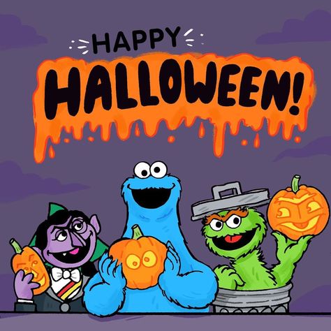 #HappyHalloween from your friends on Sesame Street! 🎃 Elmo And Friends, Halloween Bingo, Sesame Street Party, 90s Cartoons, Halloween Books, Halloween Cartoons, Halloween Door, Jim Henson, Baby Scrapbook