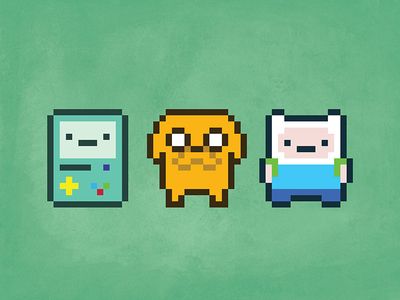 Pixel Time - 8 Bit Jake Finn Beemo Adventure Time Tattoo, Finn And Jake, Modele Pixel Art, Piskel Art, 8 Bit Art, Karakter Marvel, Pixel Characters, Easy Pixel Art, Arte 8 Bits