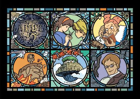 Castle In The Sky Art, Laputa Castle In The Sky, Ghibli Studio, Window Color, Castle In The Sky, Ghibli Art, Puzzle Set, Popular Art, Coaster Design