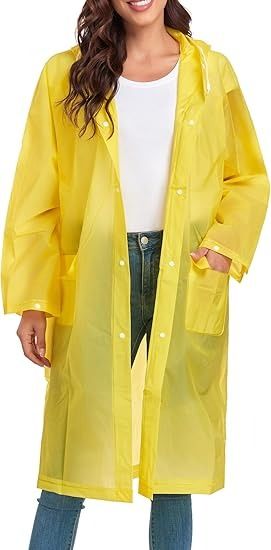 Clear Raincoats Women Men Packable and Lightweight Accessories For Trip Thicken Rainwear Hood at Amazon Men’s Clothing store Clear Raincoat, Rain Slicker, Outdoor Concert, Rain Poncho, Raincoats For Women, Rain Coat, Body Heat, One Piece For Women, Rain Wear