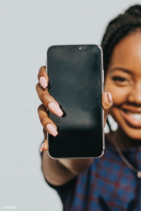 Woman Holding Phone, Happy Black Woman, Street Fashion Photoshoot, Hand Holding Phone, Rewards App, Holding Phone, Confident Person, Project Proposal Template, Customer Journey