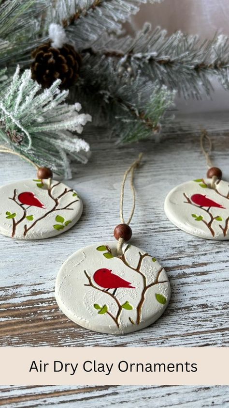 Dive into the world of DIY holiday magic with our latest YouTube tutorial where I'll show you how to make air-dry clay Christmas ornaments by embossing them! Diy Clay Crafts Air Dry Christmas, Diy Snowman Christmas Ornaments, Diy Xmas Ornaments For Kids, Natural Christmas Ornaments Homemade, Clay Baby Ornaments, Polymer Christmas Decorations, Diy Polymer Clay Christmas Decorations, Easy Clay Ornaments, Air Dry Clay Christmas Decorations Diy Ornaments