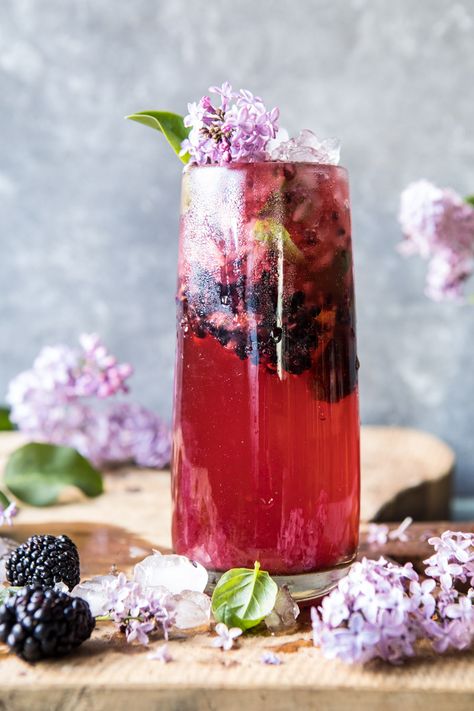 Blackberry Lilac Mojito | halfbakedharvest.com @hbharvest Lilac Cocktail, Best Rum Cocktails, Floral Recipes, Good Rum, Mojito Recipe, Rum Cocktails, Rum Cocktail, Pretty Drinks, Half Baked Harvest