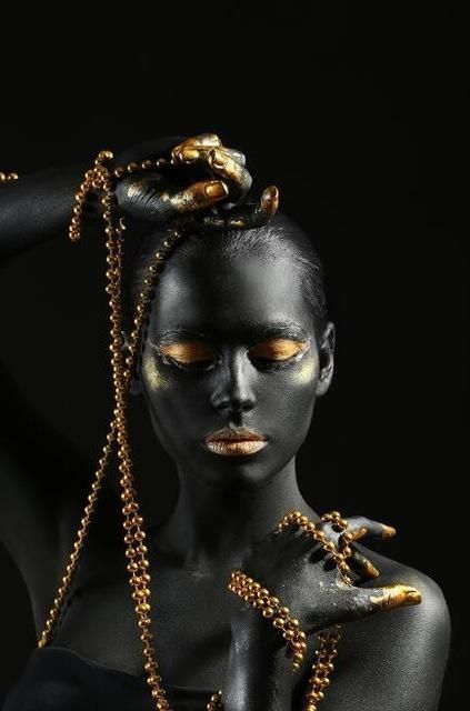 Black Queen, Black And Gold, Crown, Queen, Skin, Canvas, Makeup, Gold, Black