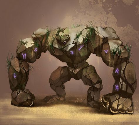 Stone Golem Art, Creature Fantasy, Fantasy Monster, Fantasy Creatures Art, Mythical Creatures Art, Creature Concept Art, Fantasy Concept Art, Mystical Creatures, Fantasy Warrior