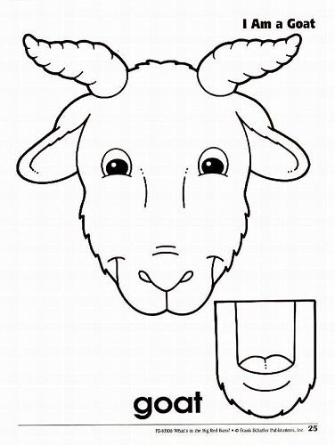 Goat Paper Bag Puppet Template Goat Puppet, Cow Puppet, Puppet Template, Animal Puppets, Bag Puppet, Billy Goats Gruff, Paper Bag Crafts, Paper Bag Puppets, Goat Farm