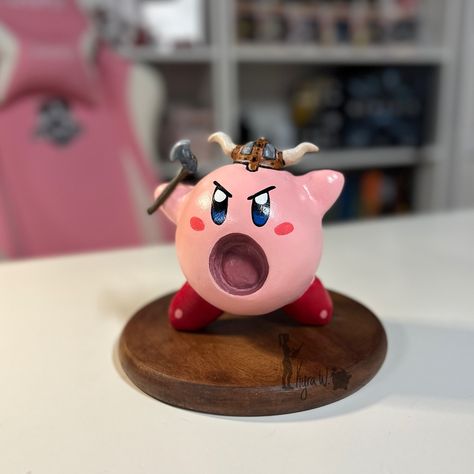 Viking Kirby pictures. 💞🫶 he’s made from a foam ball, air dry clay, wire, moldable clay foam and paint. 😍🤓 Upcoming: I already have another EPIC clay sculpture finished… I’m also working on a biiig chainsaw carving as we speak. I’m so excited to share with you guys! 😍 might update later.. who knows. 🥰 #kirby #airdryclay Chainsaw Carving, Air Dry, Clay Sculpture, Air Dry Clay, Kirby, Vikings, Sculpture Art, Carving, Sculpture