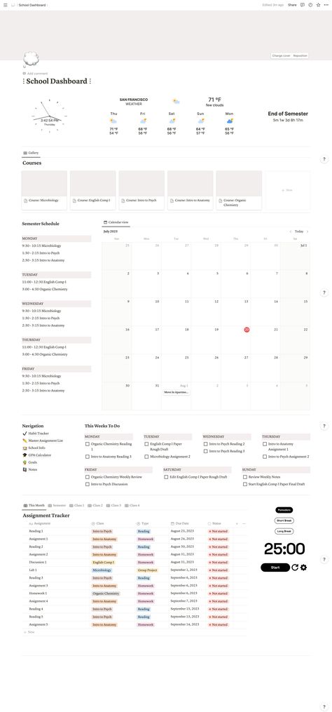 Minimal Neutral Aesthetic Academic Notion Dashboard Template | Sereen Design Co | Etsy dailyoffic... Notion Dashboard Name Ideas, Templates Notion Asthetic, Notion Academic Planner, Notion Academic Dashboard, Class Notion Template, Notion Academic Ideas, How To Use Notion On Phone, Notion App Template Student, Minimal Notion Dashboard