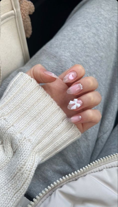 Blush Pink Nails, Asian Nails, Gel Nails Diy, Blush Nails, Pretty Gel Nails, Really Cute Nails, Cute Gel Nails, Soft Nails, Kawaii Nails