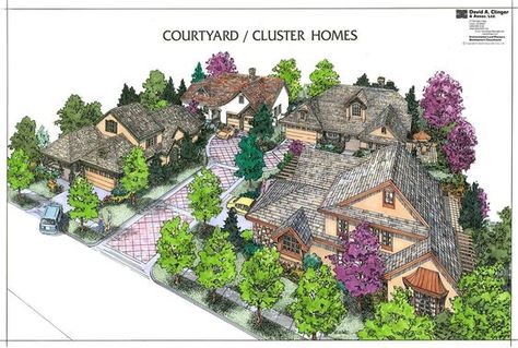 cluster homes - Google Search: Cluster Homes, Land Planning, Multigenerational House Plans, Pocket Neighborhood, Multigenerational House, Cluster House, Landscape Study, Duplex Floor Plans, Co Housing