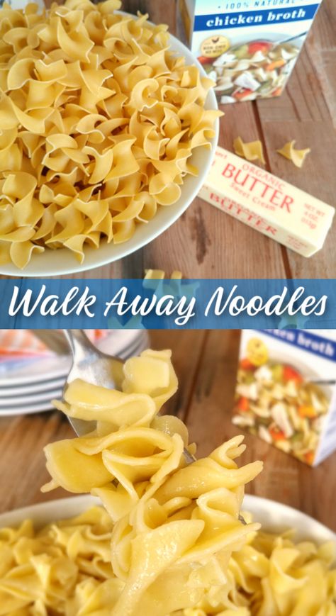 Walk-Away Noodles! Throw everything in the pot and walk away for perfectly cooked, savory, saucy hot buttered noodles that are the perfect side dish recipe for any meal! Buttered Noodles In Crockpot, Plain Noodles Recipe, Crockpot Buttered Noodles, Crockpot Butter Noodles, Egg Noodle Side Dish, Buttered Egg Noodles Recipe, Egg Noodle Dishes, Plain Noodles, Buttered Noodles Recipe