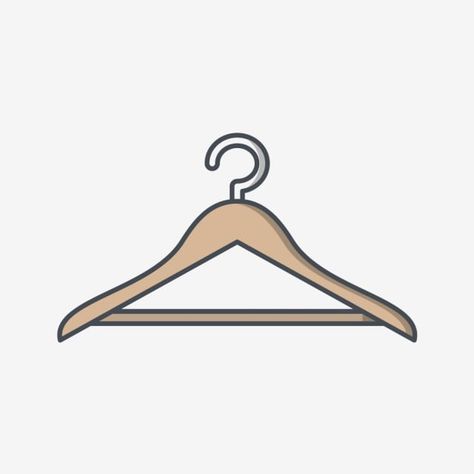 Clothes Hanger Drawing, Hanger Illustration, Hanger Drawing, Clothing Icon, Clothes Icon, Thrift Aesthetic, Fashion Icons Illustration, Hanger Logo, Hangers Clothes