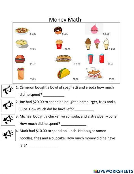 Money Math Worksheets, Data Handling, Monthly Budget Sheet, Worksheets For Grade 3, Money Math, Money Worksheets, Counting Money, Math Interactive, 2nd Grade Worksheets