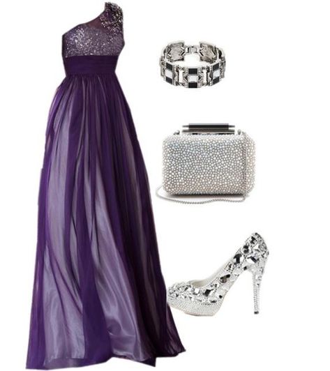 15 Polyvore Combinations for Graceful Ladies: Violet Beauty.. luv it all!  Shown @ prettydesigns.com Dresses 15, Diva Design, Purple Prom Dress, Purple And Silver, Fashion Diva, Pretty Designs, Evening Outfits, Gala Dresses, The Outfit