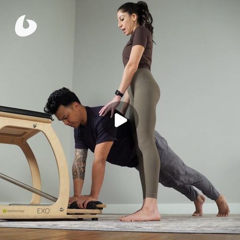 Balanced Body on Instagram: "Introducing the EX-NO Chair, the only Pilates chair on the market that allows you to practice while airborne! ✈️  This upgraded version of the fan-favorite EXO® Chair will still give you a great workout, without worrying about the effects of gravity. Check out the plank circuit in this video for a demonstration of how this revolutionary chair works. Order yours today!*  . . *EX-NO Chair only available to Pilates instructors who live on Mars. Free shipping offer to Martian Pilates instructors using code APRILFOOLS. 😉  Thanks to @twopoint4dance for hosting our gravity-defying plank session!  . . .  See important safety info at the link in our profile." Wunda Chair, Exo Chair Pilates, Jump Board Pilates, Pilates Sculpt, Rachel’s Fit Pilates, Pilates Workout Youtube, Pilates Chair, Chair Exercises, Pilates Instructor