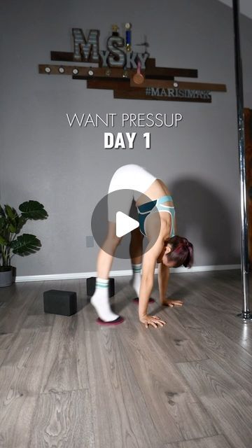 Pole/Acro Instructor on Instagram: "Day 1 of one #presstohandstand #conditioning exercise per day, until I will make it from the straddle sit (or give up) What ever comes first..

This exercise was seen from @anoukval (original inspiration from @angonxo 🙌) 
Thank you for the #challenge and motivation to start!👍💕

I was able to do 3 sets of the exact reps as on a video. Done for today.
Next #pressupchallenge in one day🙃
#marisimak
#handstand #handstanddrills #pressup" Motivation To Start, I Will Make It, What Ever, Handstand, First They Came, The Challenge, For Today, A Video, One Day