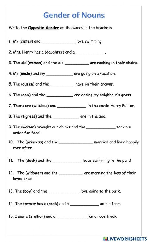 Gender of Nouns Gender Nouns Worksheet For Grade 3, Gender Worksheet Class 3, Common Gender Worksheet, Gender Worksheet For Class 1, Gender Worksheet Grade 4, Gender Worksheets For Grade 2, Freedom Drawing Ideas Easy, Freedom Drawing Ideas, Gender Worksheet