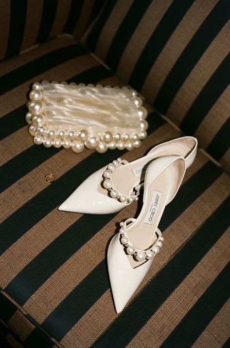 Wedding Shoe Aesthetic, Bridal Shoes Aesthetic, Luxurious Bags Collection, Bridal Shower Heels, Pearl Wedding Accessories Brides, Old Money Wedding Shoes, Wedding Heels Designer, Bridal Shoes Comfortable Wedding Flats For Bride, Wedding Shoes With Pearls