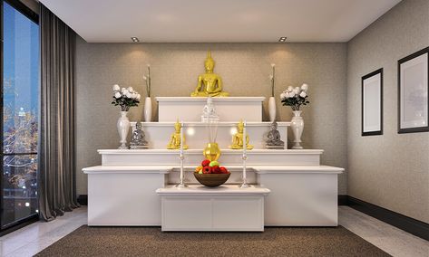 How to decorate pooja room Shrine Room Design, Pooja Room Ideas Indian Traditional, Buddha Room Design, Small Pooja Room Ideas, Pooja Room Ideas, Pooja Units, Pooja Room Ideas Indian, Buddhist Design, Shrine Room