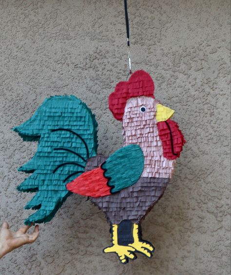 Im not sure why, but i got a request for a rooster birthday piñata Rooster Themed Birthday Party, Rooster Birthday Party Ideas, Chicken Pinata, Chicken Pics, Homemade Pinata, Birthday Pinata, Chickens And Roosters, Birthday Themes, Birthday Theme