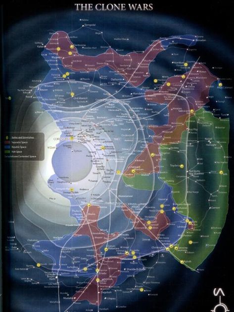 Can I have map of Star Wars galaxy showing territory of Separatists and commercial routes? - Science Fiction & Fantasy Stack Exchange Galaxy Map, Space Map, Star Wars Planets, Anakin Vader, Star Wars Spaceships, Star Wars Galaxy, Cuadros Star Wars, Star Wars Concept Art, Star Wars Rpg