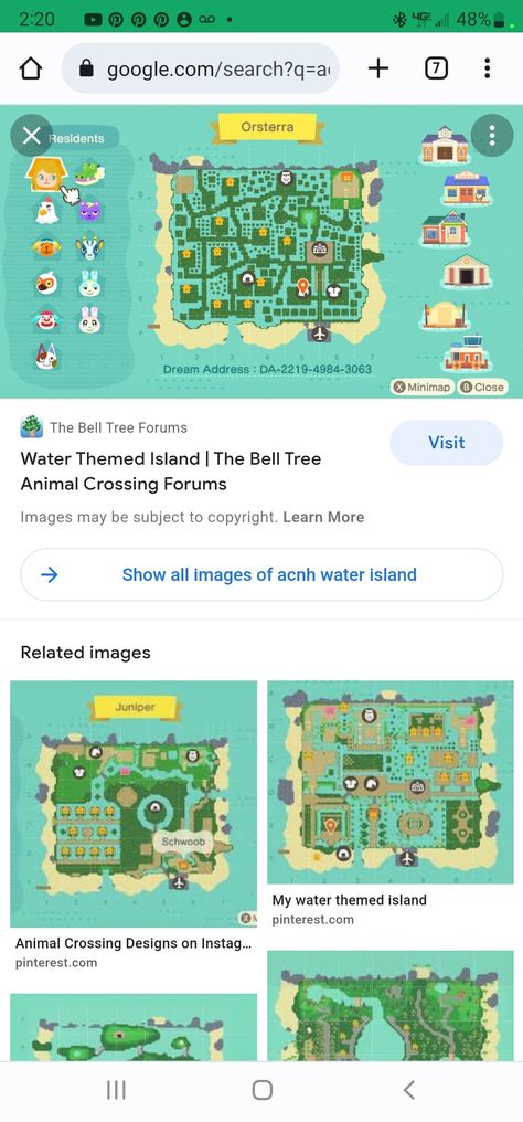 Animal Crossing Water Island, Water Island Acnh, Acnh Island Designs Map Water, Acnh River Ideas Map, Kappa Islands Acnh, Acnh Pond Guide, Acnh Nook Miles Ticket Islands Guide, Animal Crossing South River Map, Acnh Blank Island Map