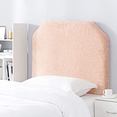 Mo' Cashmere College Headboard - Plush Elite Peach Rose Quartz College Headboard, Pink Striped Walls, Plush Headboard, Dorm Headboard, Pink Headboard, Dorm Style, Colorful Headboard, Pink Girl Room, Arched Headboard