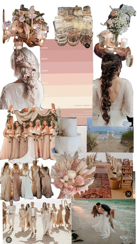 June 2025 boho beach wedding with nude and pink colour pallet Pink Colour Pallet, Wedding Vision Board, Boho Beach Wedding, Wedding Vision, Pink Colour, Boho Beach, Color Pallets, Beach Wedding, Pink Color