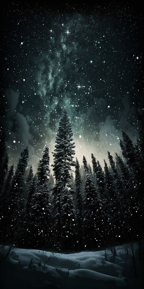 Winter Solstice Aesthetic Wallpaper, Gothic Winter Wallpaper, Christmas Wallpaper Dark Aesthetic, Dark Snow Wallpaper, Stars Aesthetic Night Skies Wallpaper, Witchy Winter Wallpaper, Christmas Dark Wallpaper, Snowy Night Wallpaper, Dark Winter Aesthetic Wallpaper