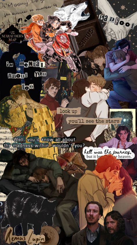 wolfstar <3 #wolfstar #marauders #maraudersera #siriusblack #remuslupin #atyd #alltheyoungdudes #moony #padfoot #harrypotter #mwpp Wolfstar Photo, Berlin Angel Wolfstar, Wolfstar Aesthetic Wallpaper, Wolfstar Wallpaper Aesthetic, Wolfstar Fanart Cute Wallpaper, Wolfstar Full Moon, Moony Padfoot, Marauders Map, All The Young Dudes