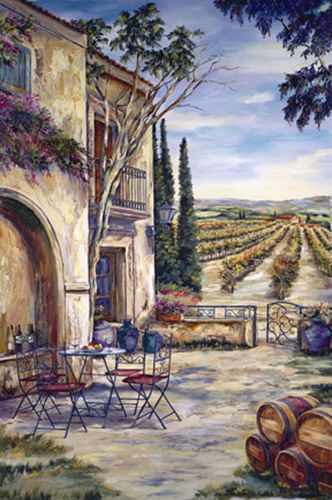 Karen Stene  THE QUINTA HOUSE 2 Village Painting, Italian Town, Italian Paintings, Italian Village, A Wallpaper, Wallpaper Wall, House 2, Design Store, Wall Mural